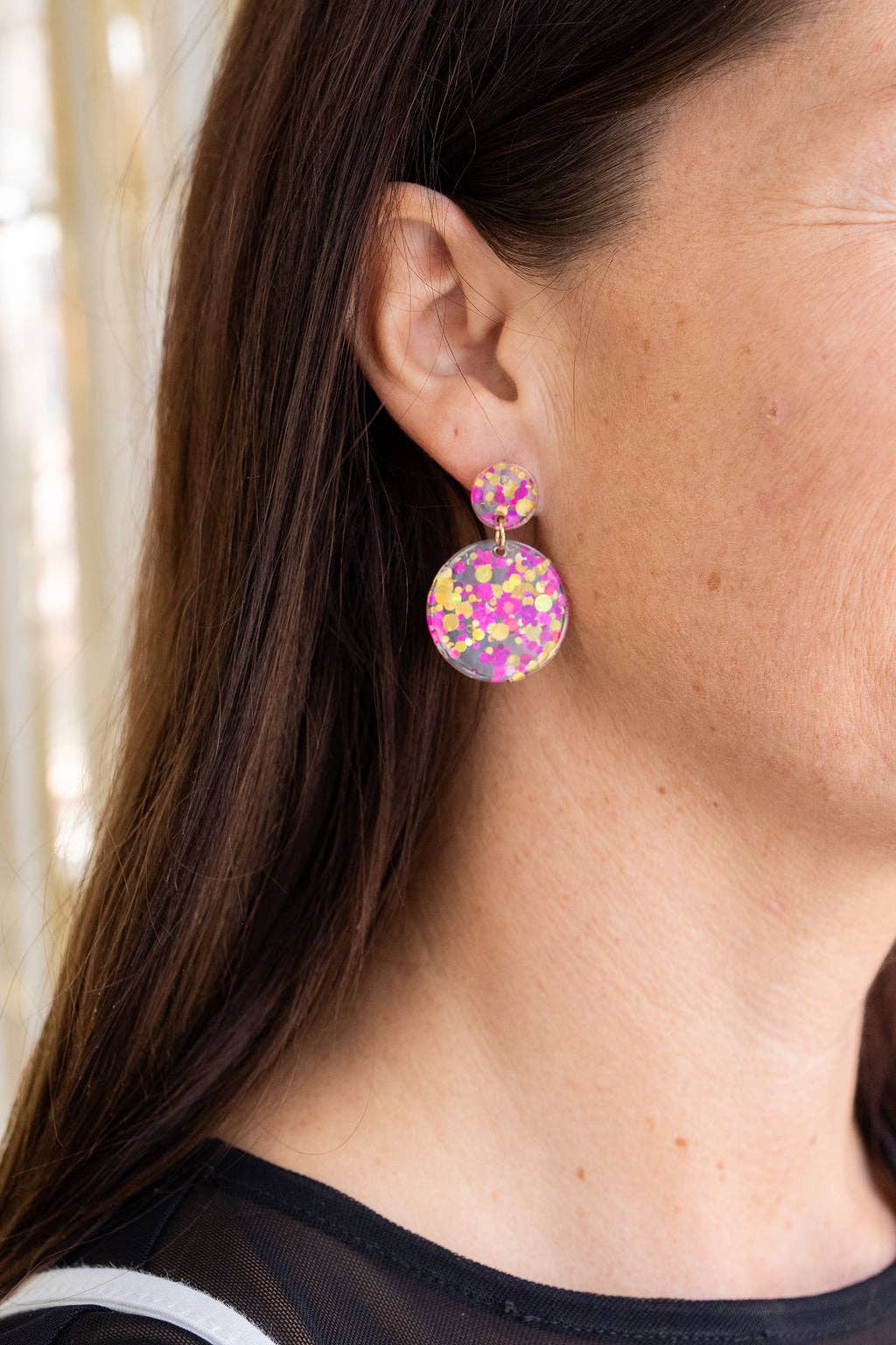Addy Earrings - Pink Confetti