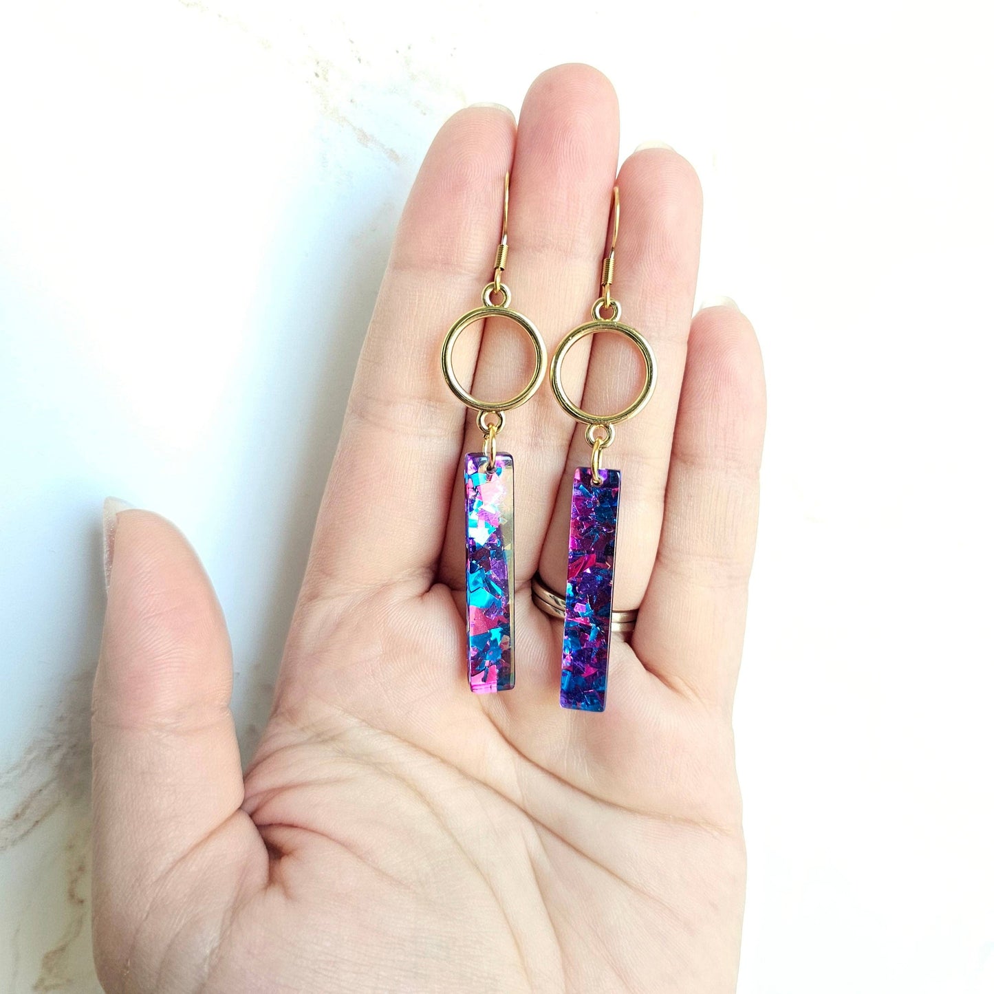 Isabella Earrings - Purple Sparkle