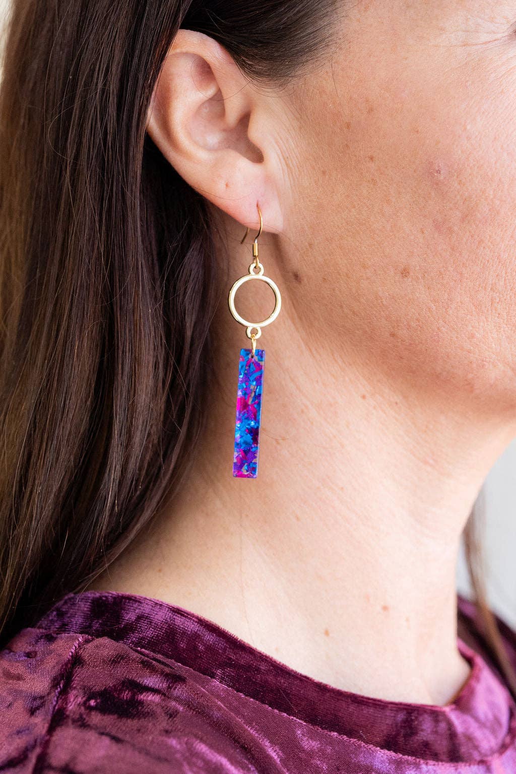 Isabella Earrings - Purple Sparkle