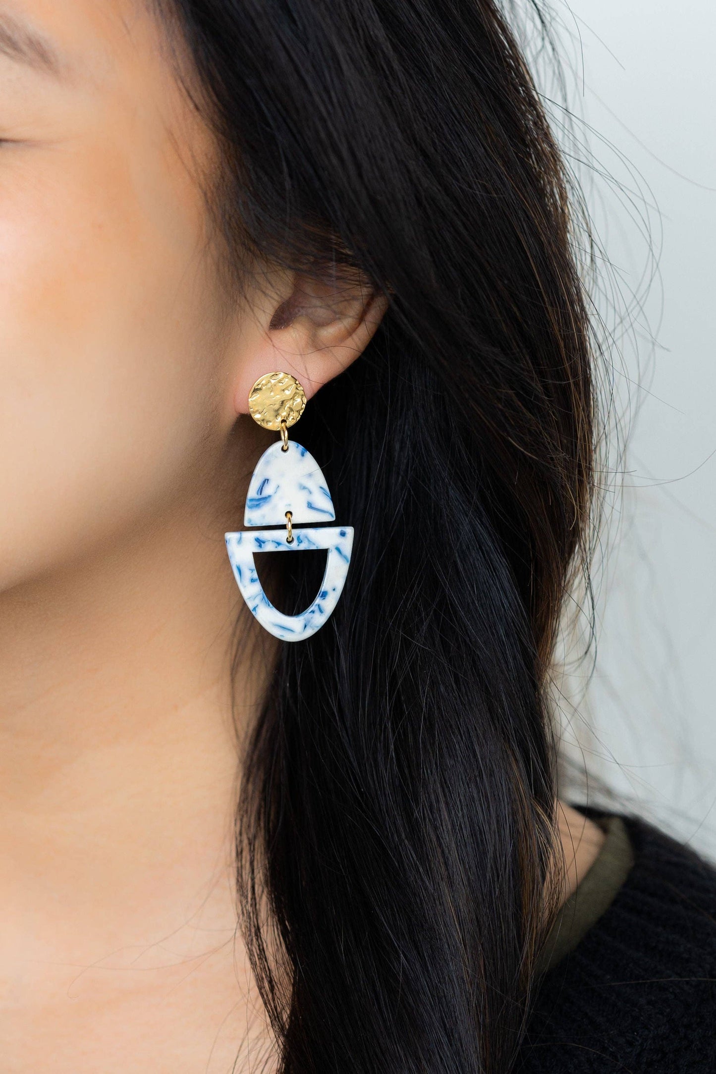 Athena Earrings - Greek Goddess Blue