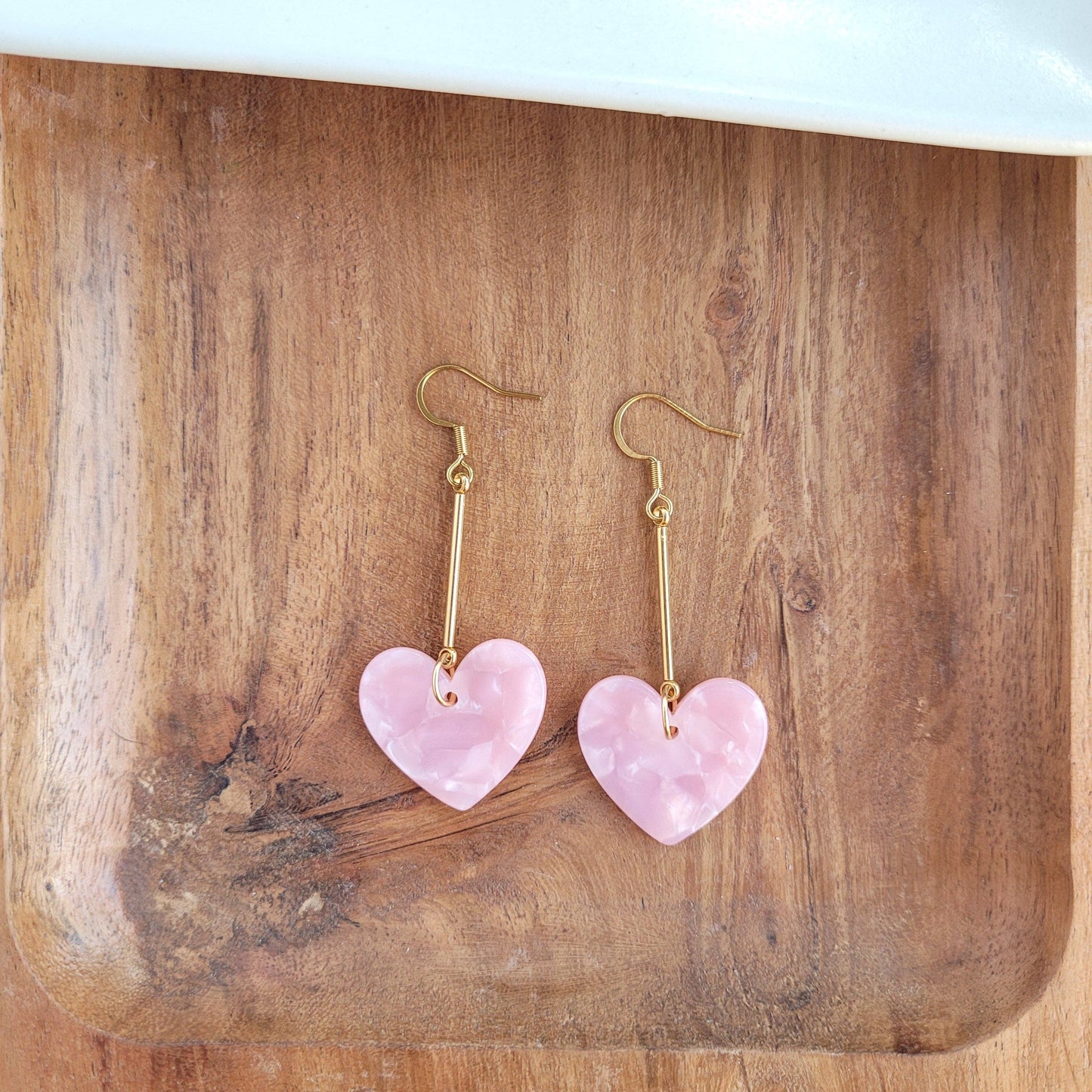 Mina Heart Earrings - Pink