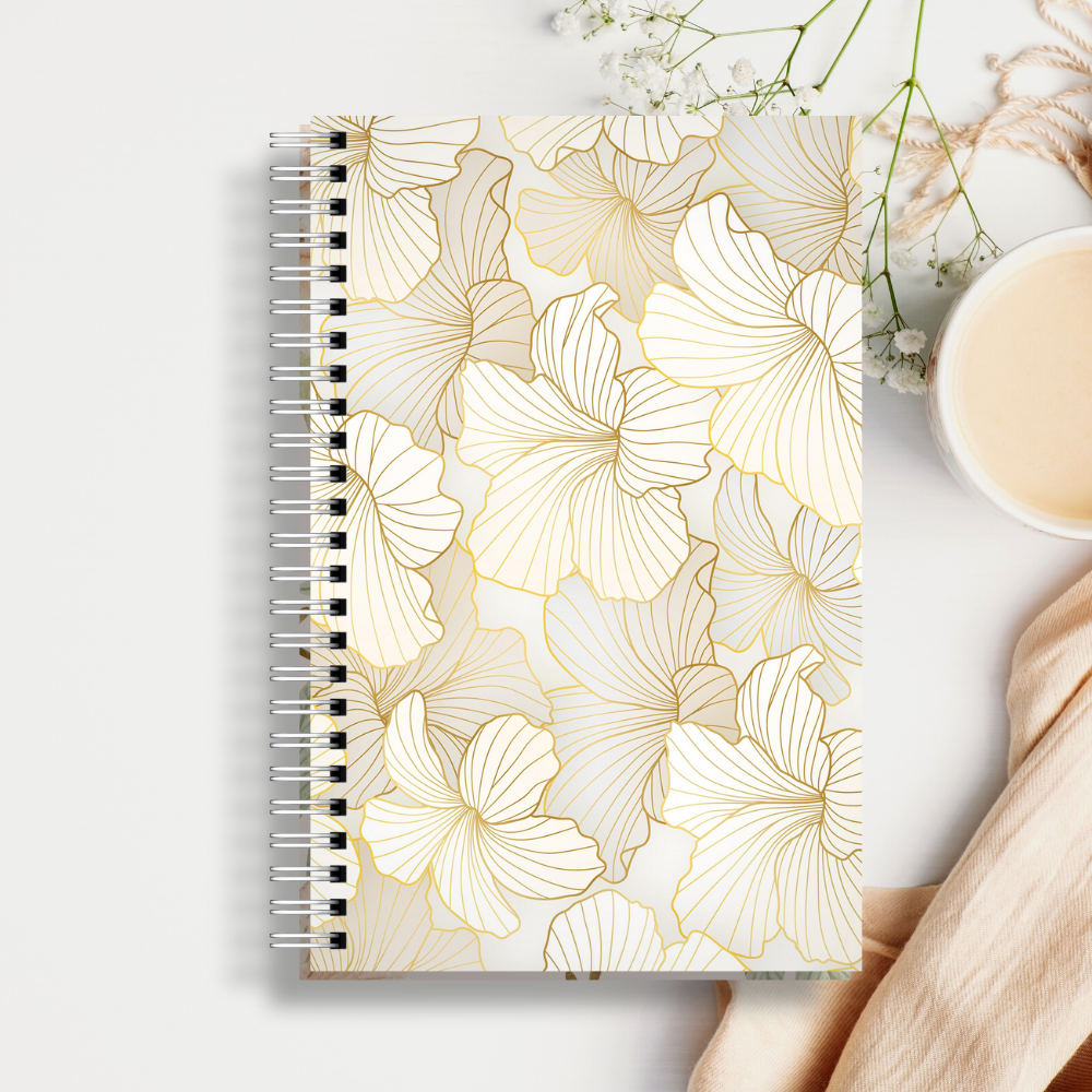 Hardcover Journal - Gold Lilies