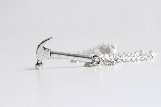 18" Little Silver Hammer Necklace