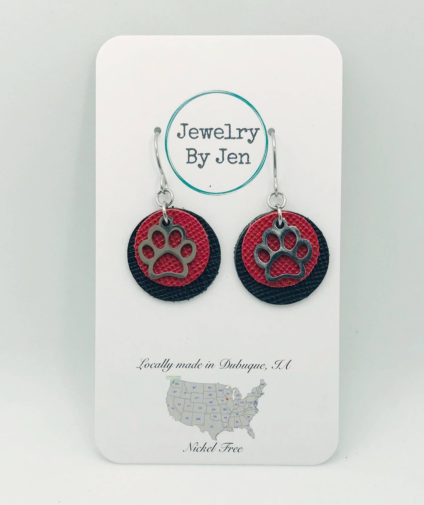 Red & Black with Paw Charm
