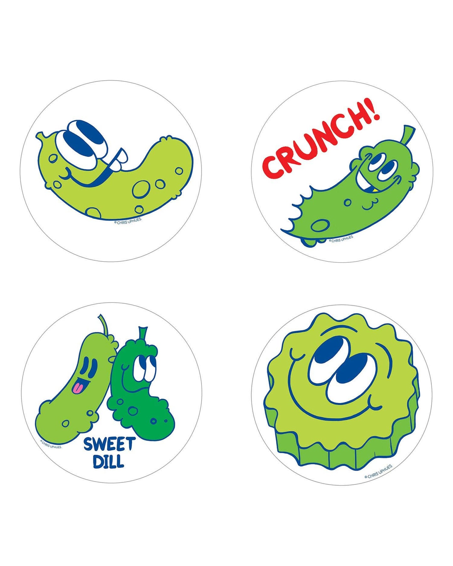 Scratch and Sniff Sticker Set of 16 - Sweet Pickles