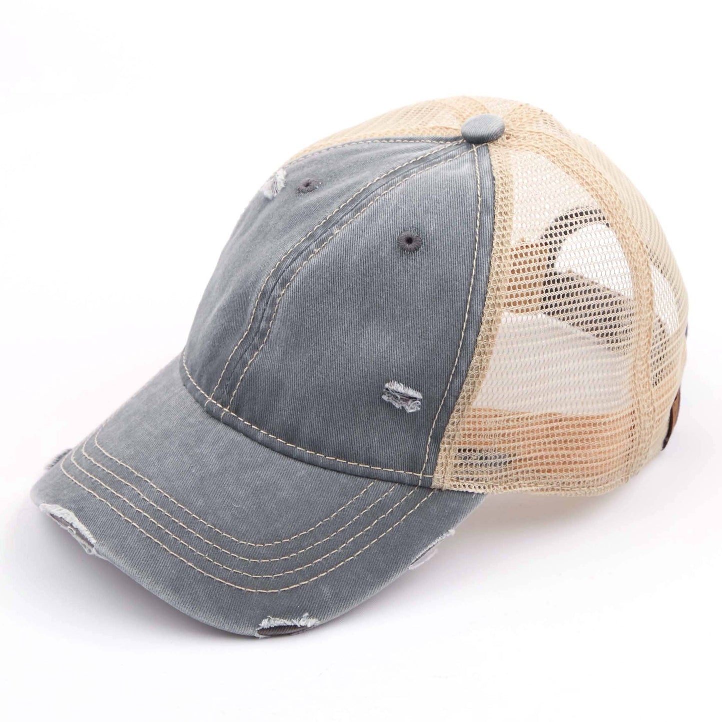 C.C Distressed washed mesh baseball cap