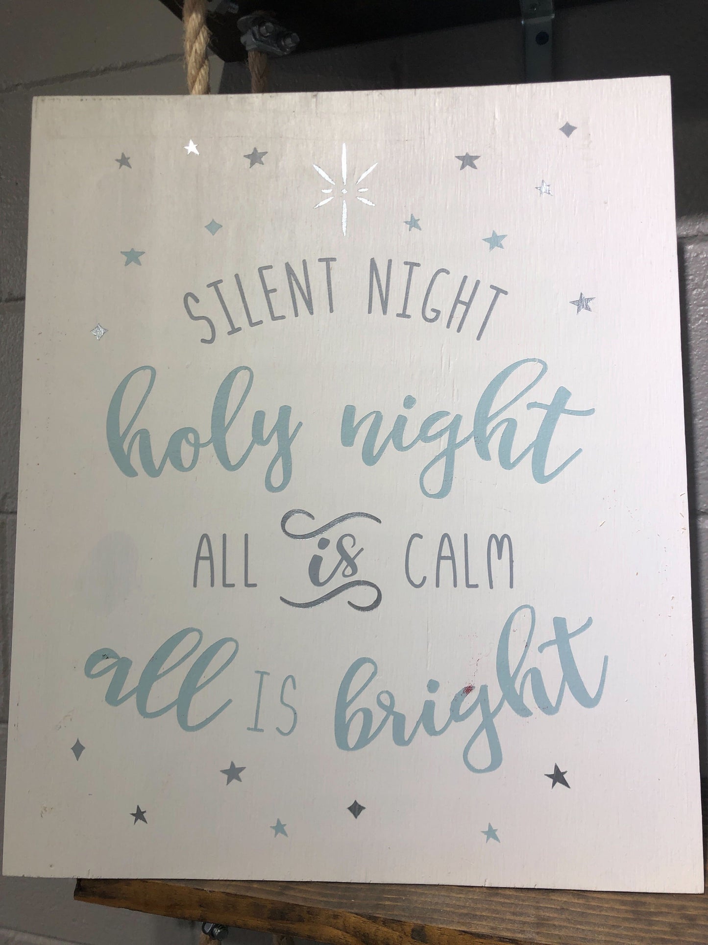 Silent Night Holy Night Plank Sign