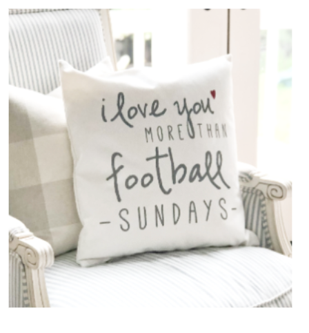 I love you more than football Sundays pillow