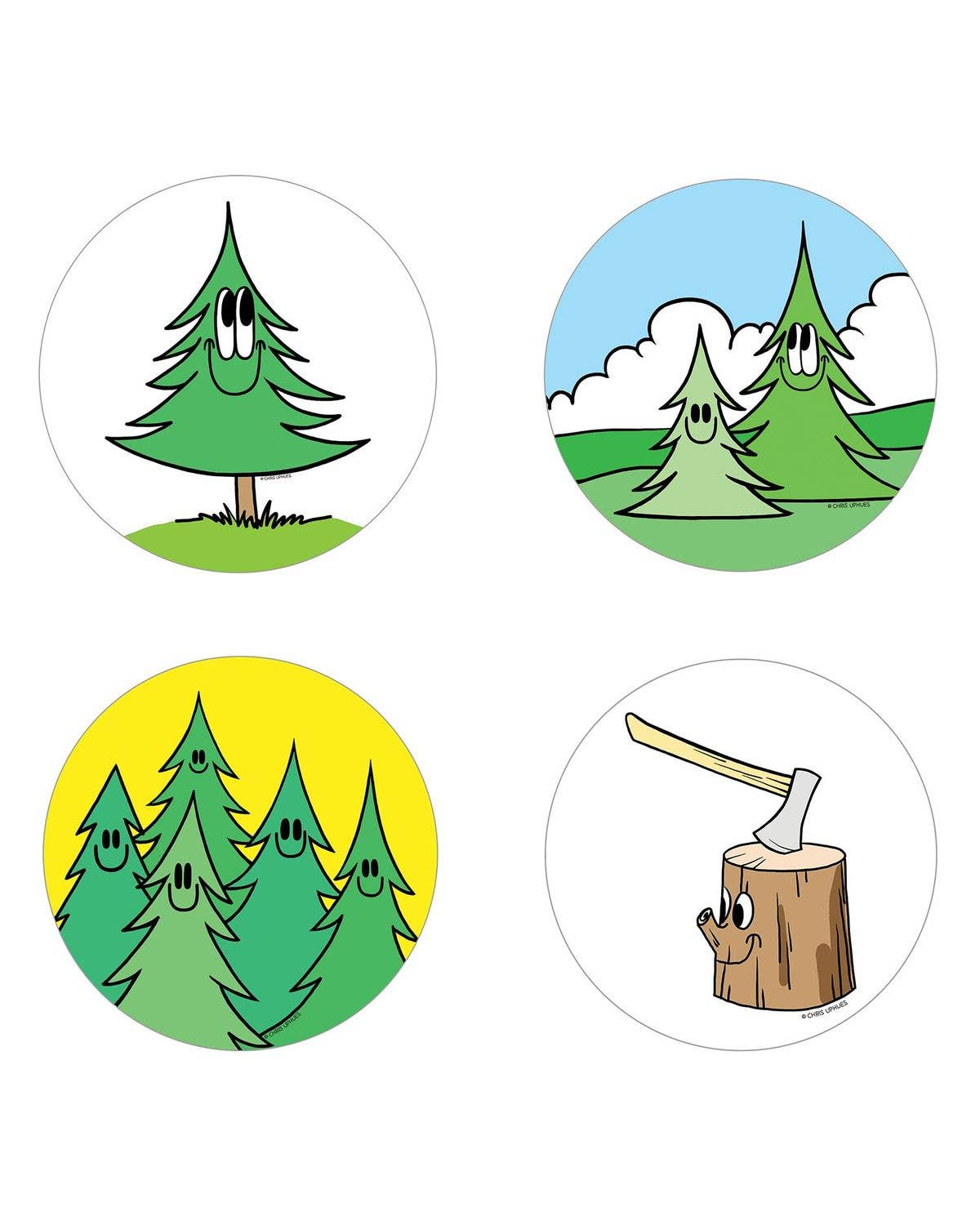 Scratch and Sniff Sticker Set of 16 - Pine