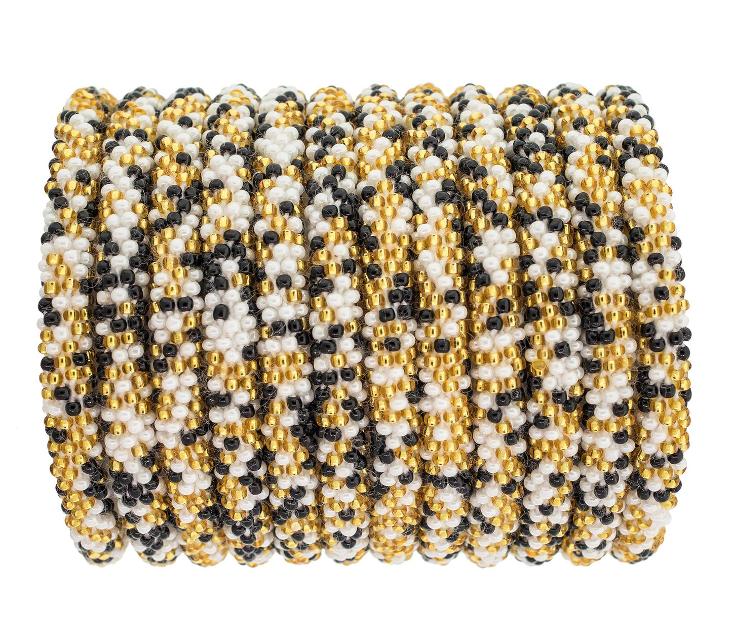 Roll-On® Bracelet Gold White and Black Speckled - Set of 12